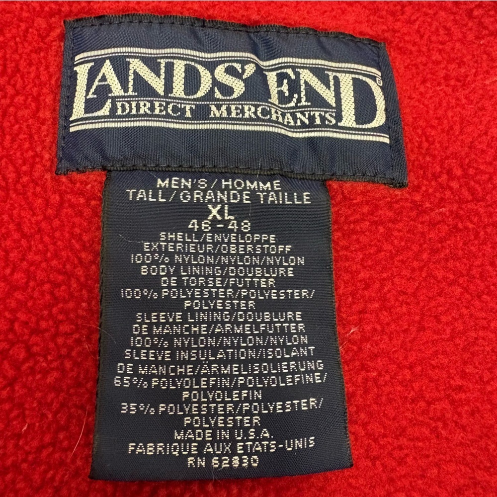 Vintage Lands End Direct Merchant Men’s XL Tall Squall Jacket Vintage Fleece - Picture 5 of 12